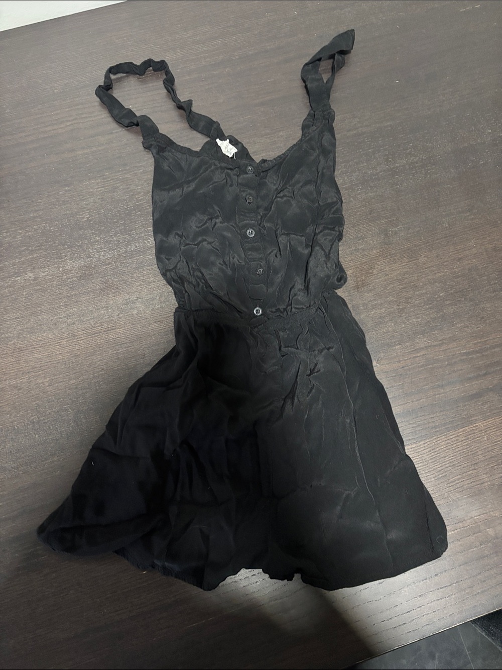 Garage Black Button-Front Mini Romper
